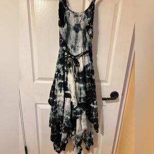 Black and White Tie-Dye Dress